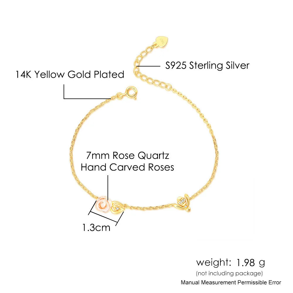 Rose Bee Quartz Bracelet