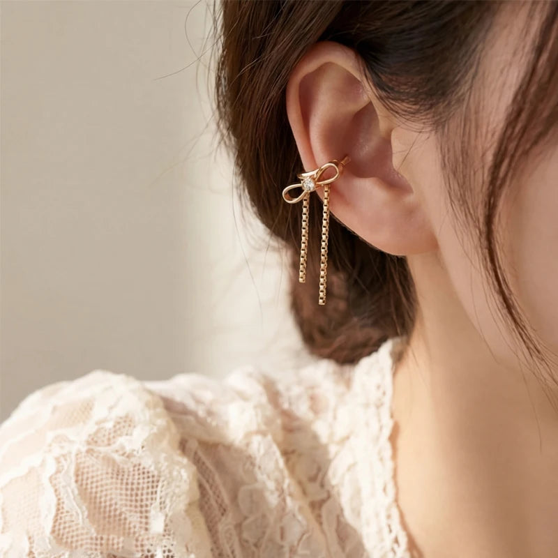 Satin Bow Ear Cuff
