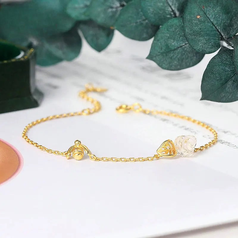 Rose Bee Quartz Bracelet