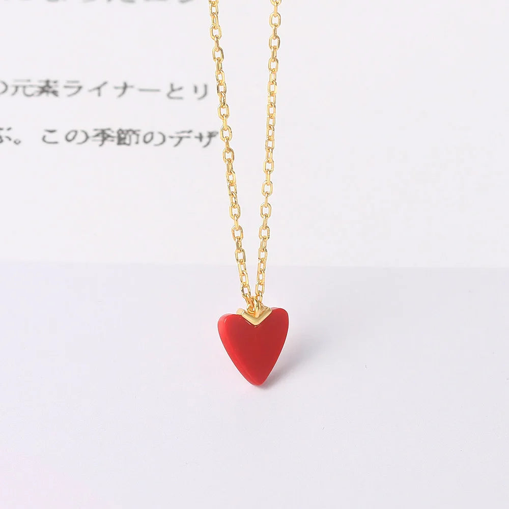 Red Coral Heart Necklace
