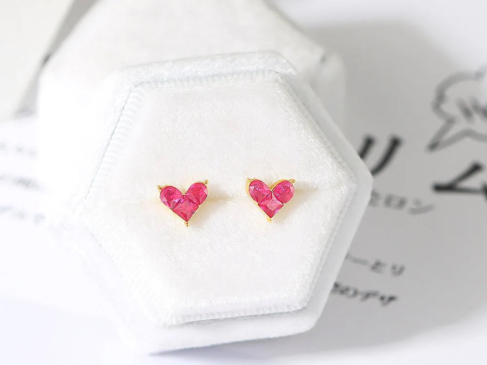 Cute Heart Corundum Jewelry Set