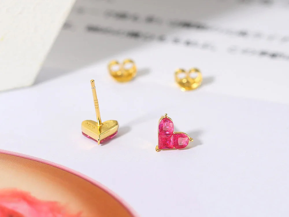 Cute Heart Corundum Jewelry Set