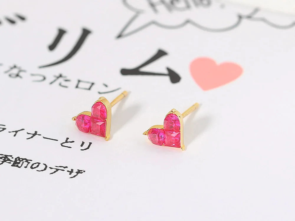 Cute Heart Corundum Jewelry Set
