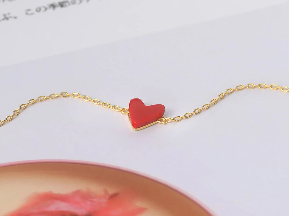 925 Silver Red Heart Bracelet – Perfect Gift or Everyday Jewelry