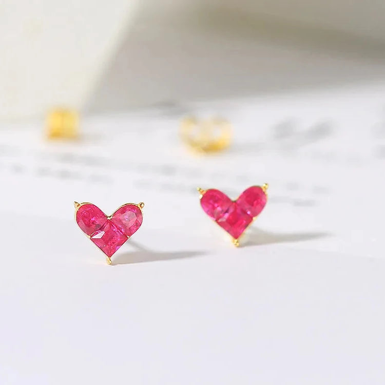 Heart design 925 silver earring