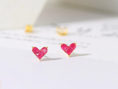 Cute Heart Corundum Jewelry Set