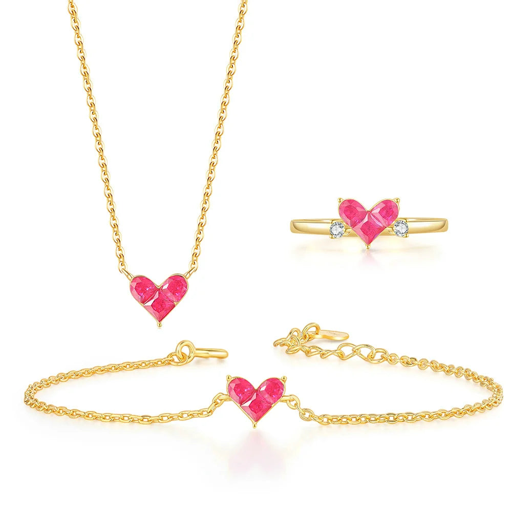 Complete Sweety Heart Jewelry Set for Women with Romantic Design