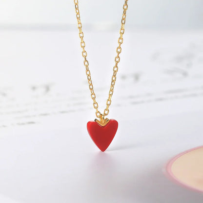 Red Coral Heart Necklace