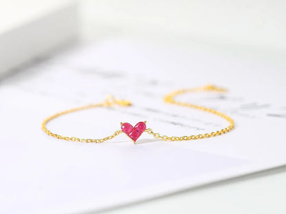 Cute Heart Corundum Jewelry Set