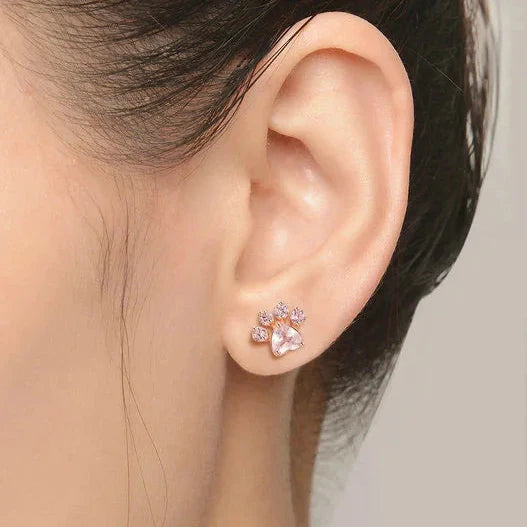 Shop Rose Quartz Paw Earring 