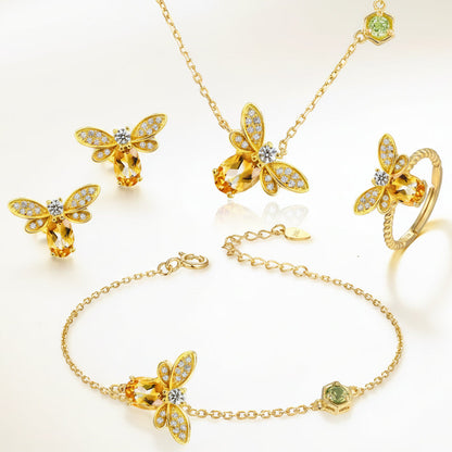 Bee Citrine Jewelry Set