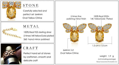 Bee Citrine Jewelry Set