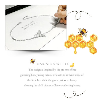 Caratmoon jewelry design inspiration with honeycomb and bee illustration