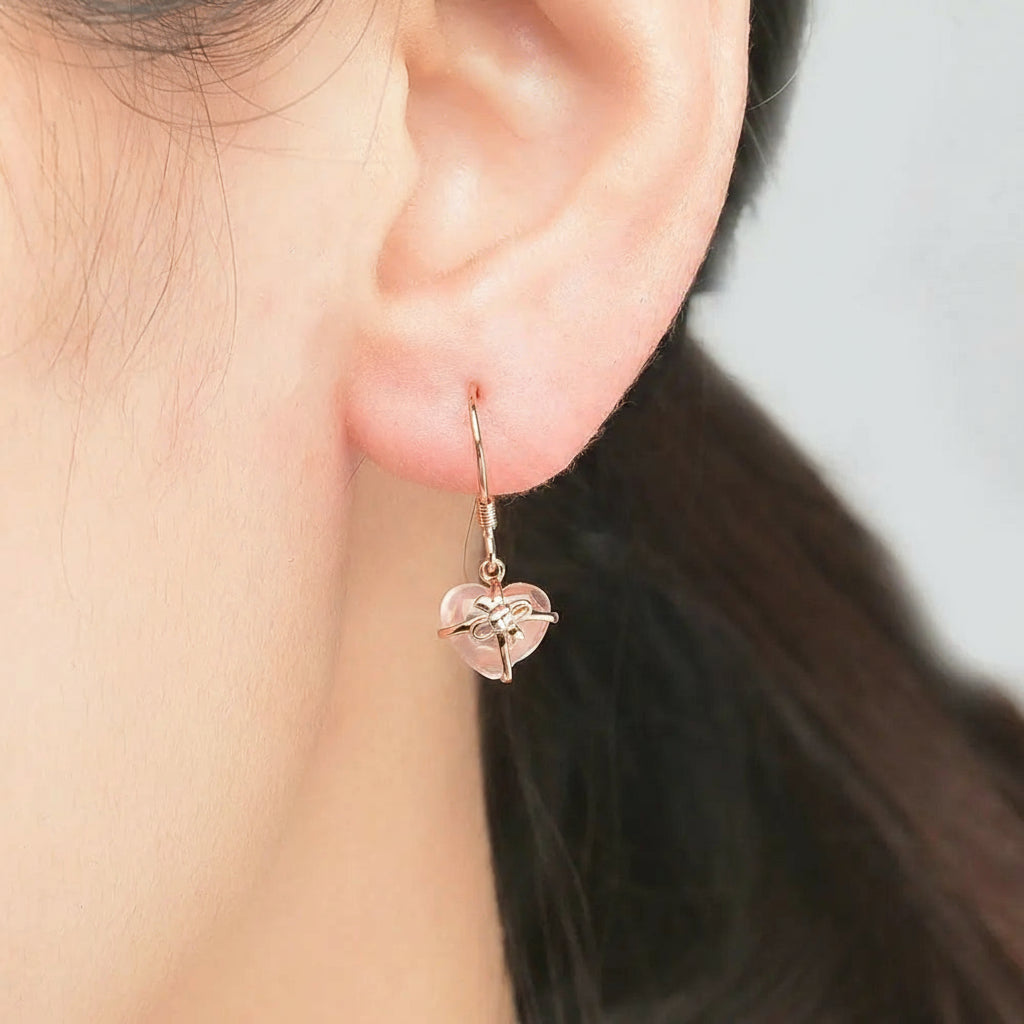 Quartz Heart Earrings