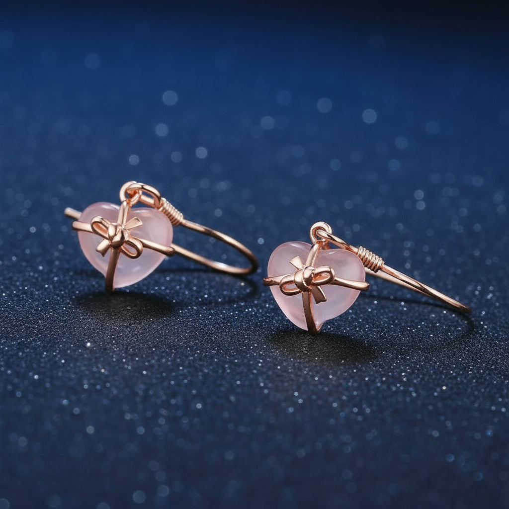 Quartz Heart Earrings