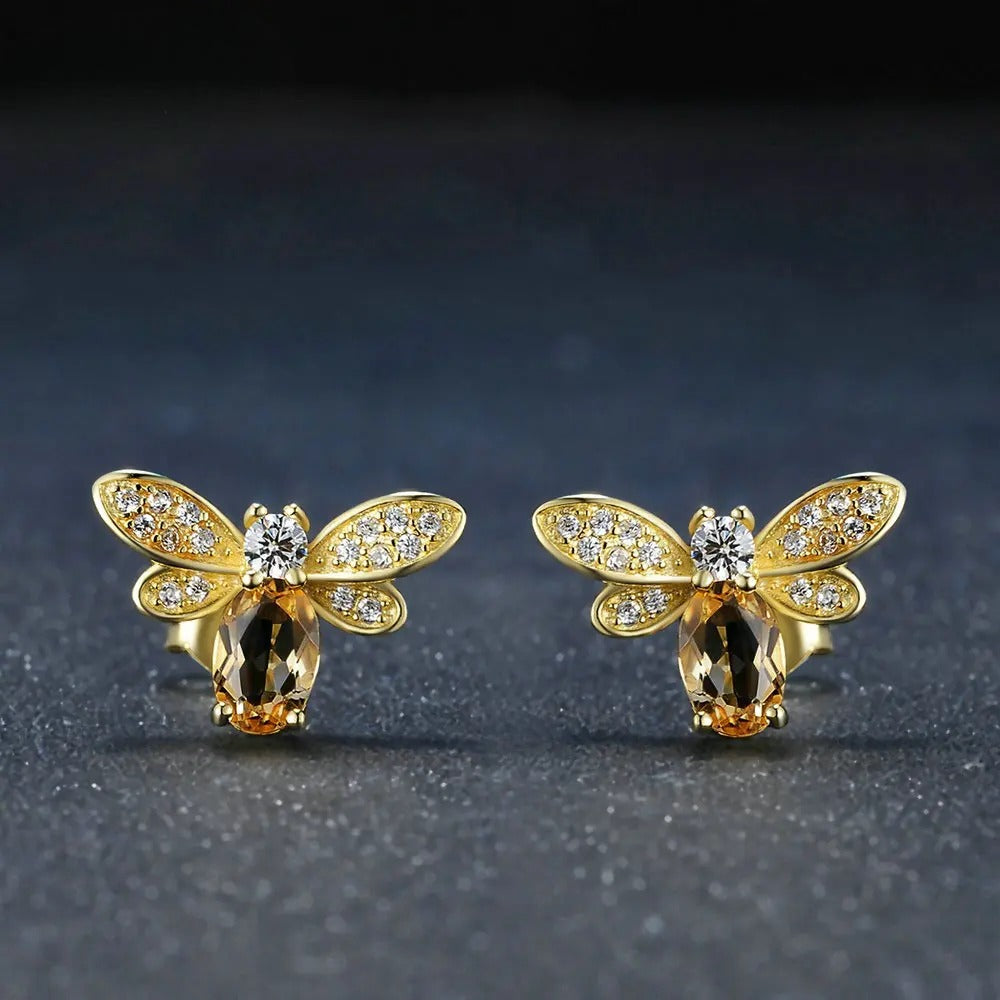 Citrine Honeybee Earrings