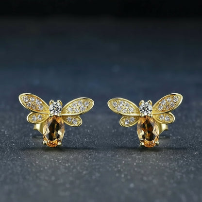 Citrine Bee Earrings