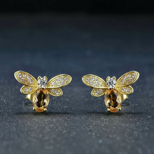 Citrine Bee Earrings