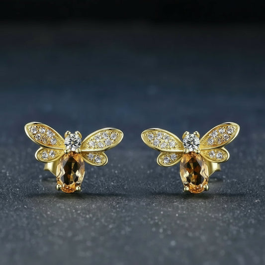Citrine Honeybee Earrings