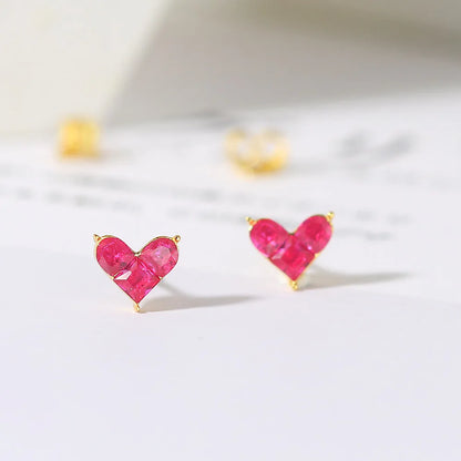 Cute Heart Corundum Jewelry Set