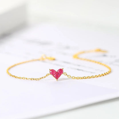 Cute Heart Corundum Jewelry Set