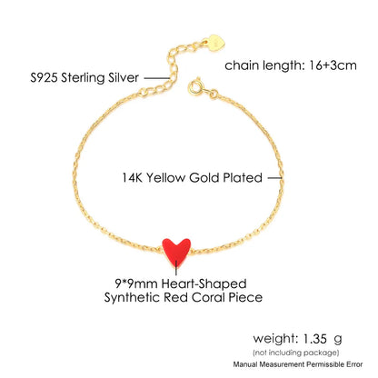 Red Heart Coral Bracelet