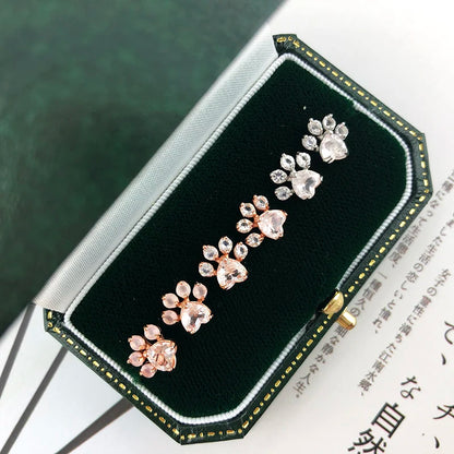 Rose Quartz Paw Earrings