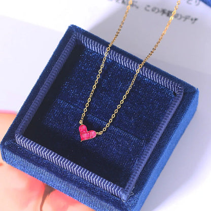 Sweety Heart Corundum Necklace