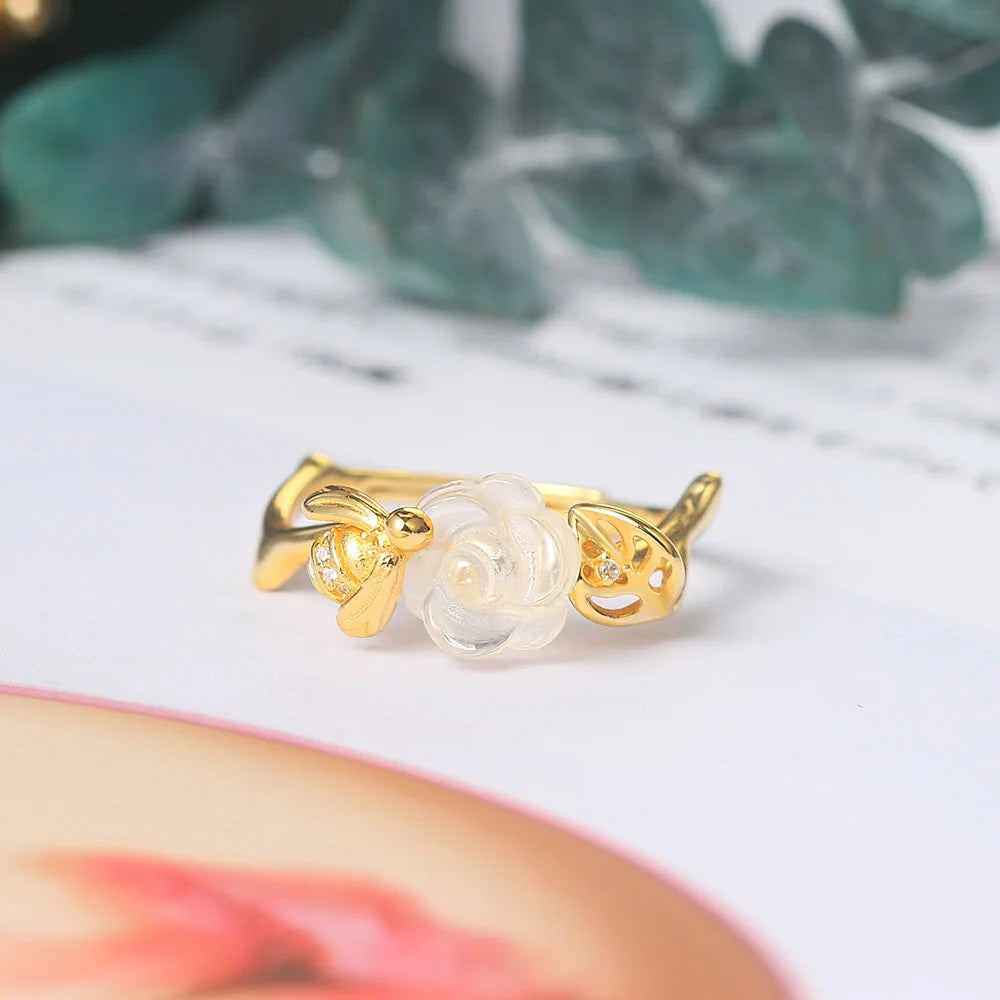 Rose Design Quartz Ring