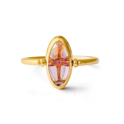 Oval tanzanite ring in 14K gold plated 925 sterling silver