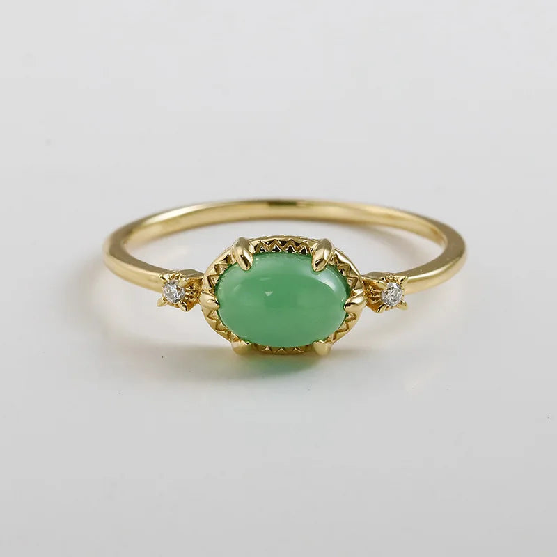 Green Chalcedony Ring