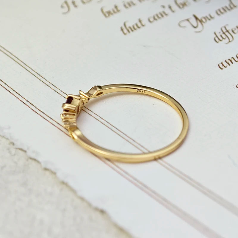 Garnet Slim Ring