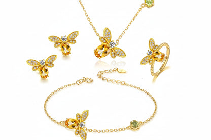 Bee Citrine Jewelry Set