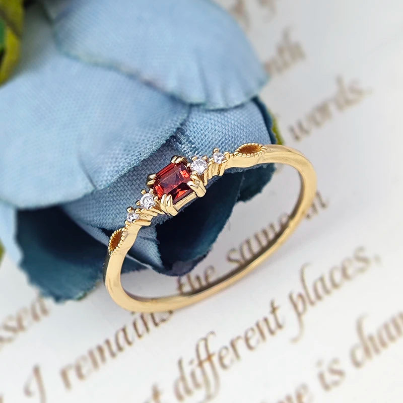 Garnet Slim Ring