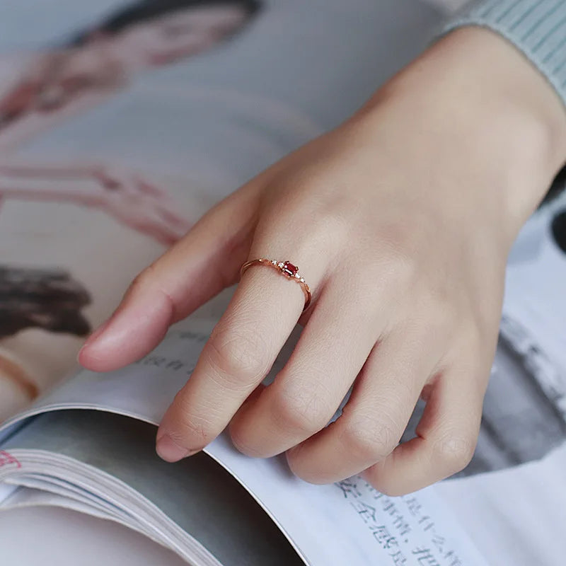 Garnet Slim Ring