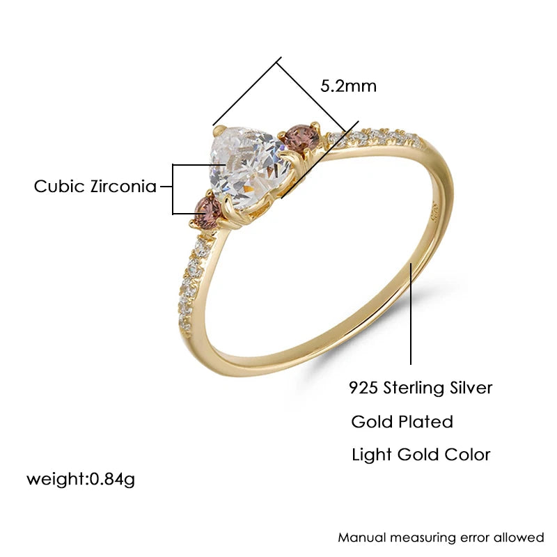 cubic zirconia heart ring product details with 925 sterling silver