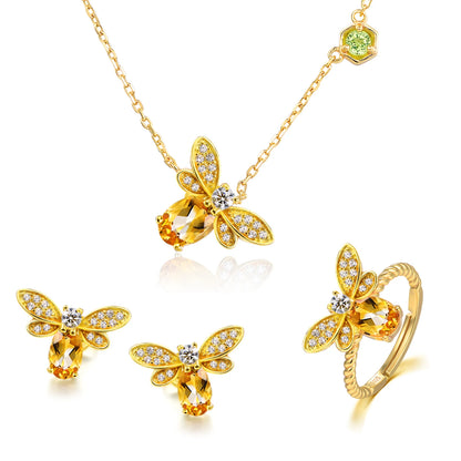Bee Citrine Jewelry Set