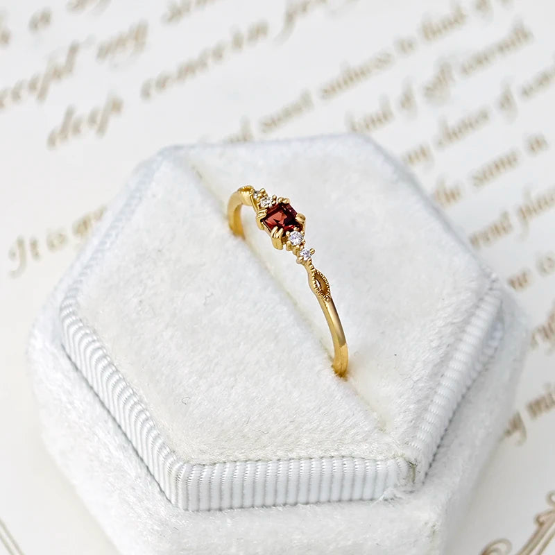 Garnet Slim Ring