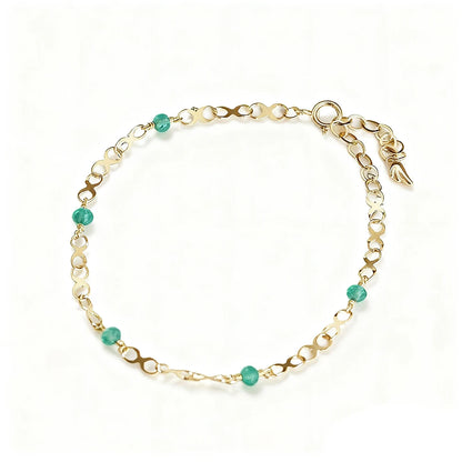 natural chalcedony bracelet with soft multicolour gemstone beads