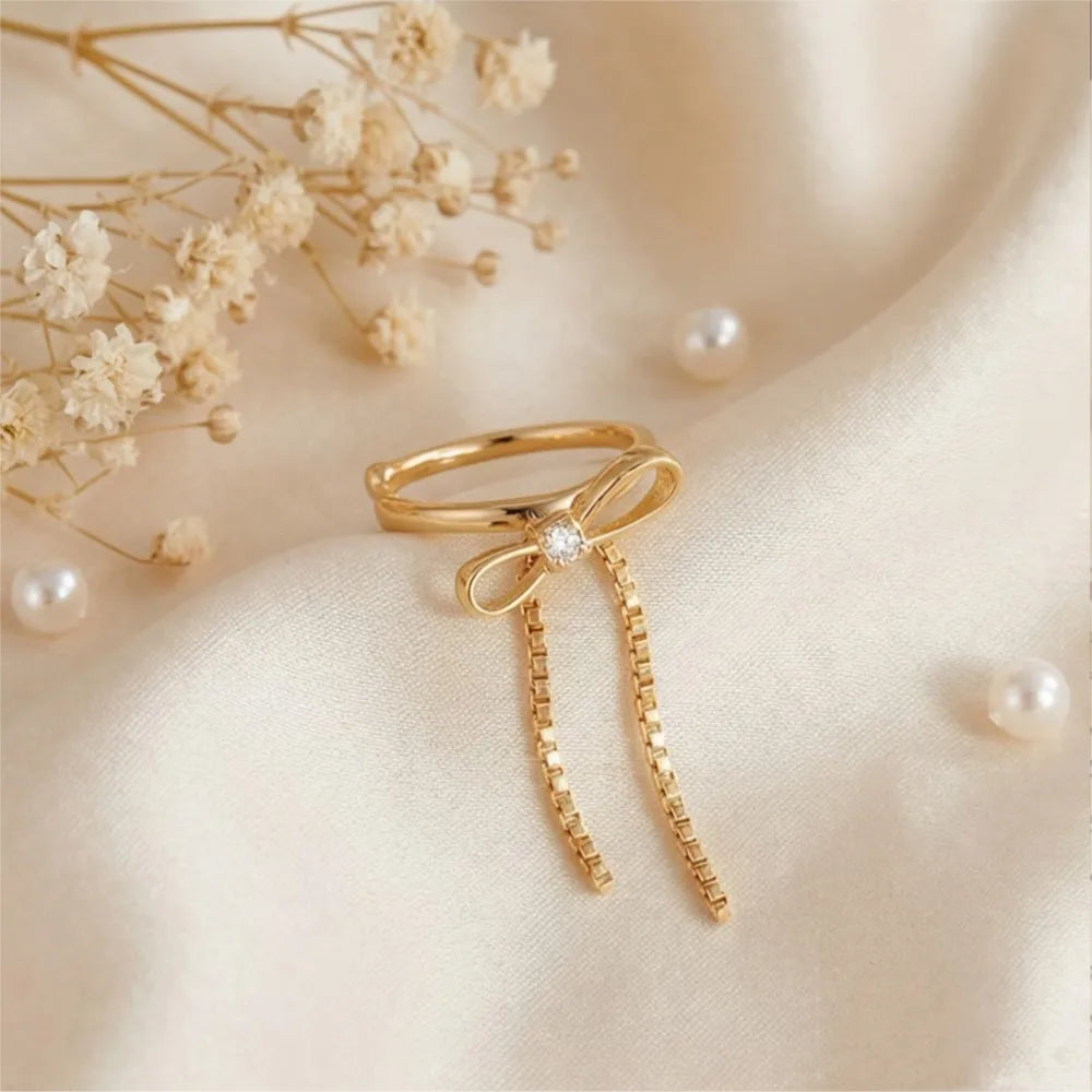Satin Bow Ear Cuff