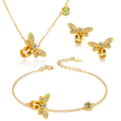Bee Citrine Jewelry Set