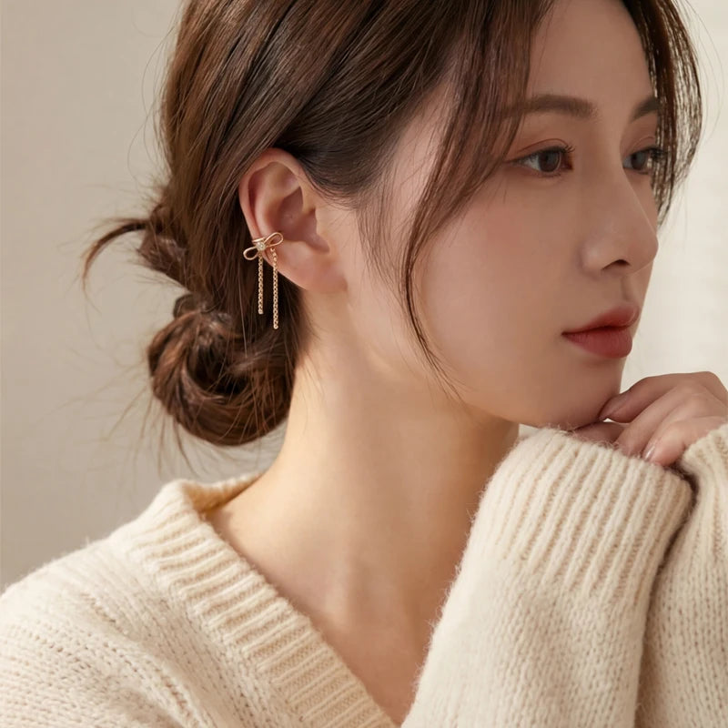 Satin Bow Ear Cuff