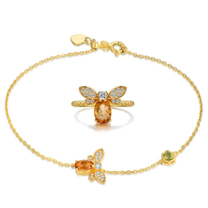 Bee Citrine Jewelry Set