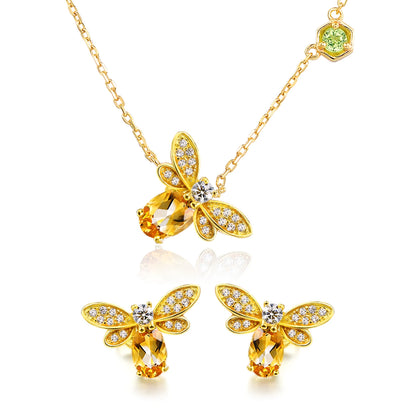 Bee Citrine Jewelry Set