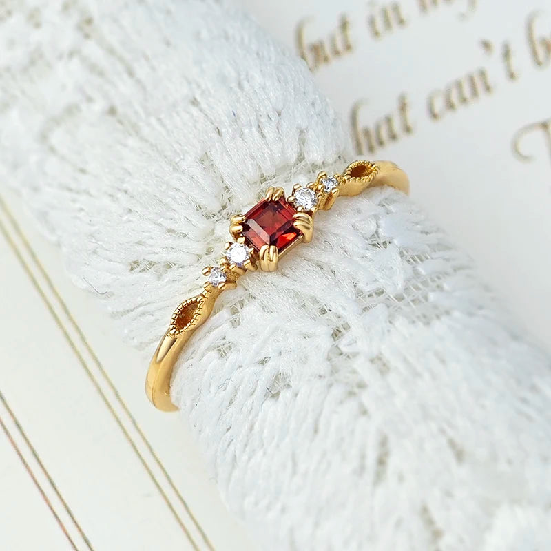 Garnet Slim Ring