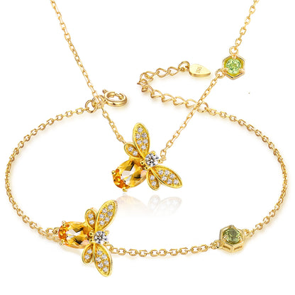 Bee Citrine Jewelry Set
