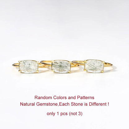 Gold Quartz with natural gemstones on a white background