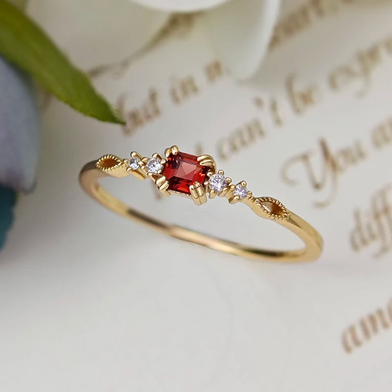 Garnet Slim Ring
