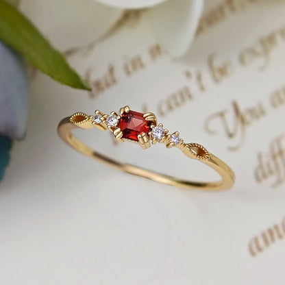 Garnet Slim Ring