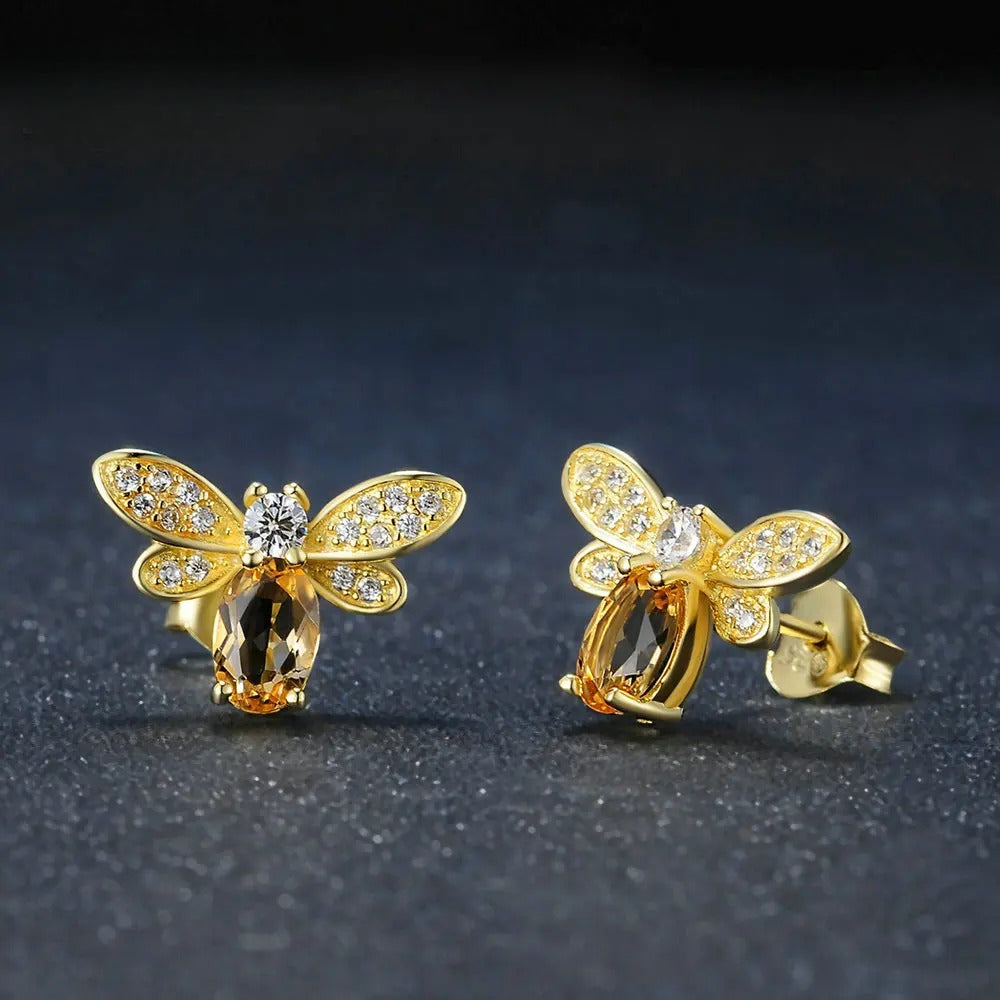 Citrine Honeybee Earrings